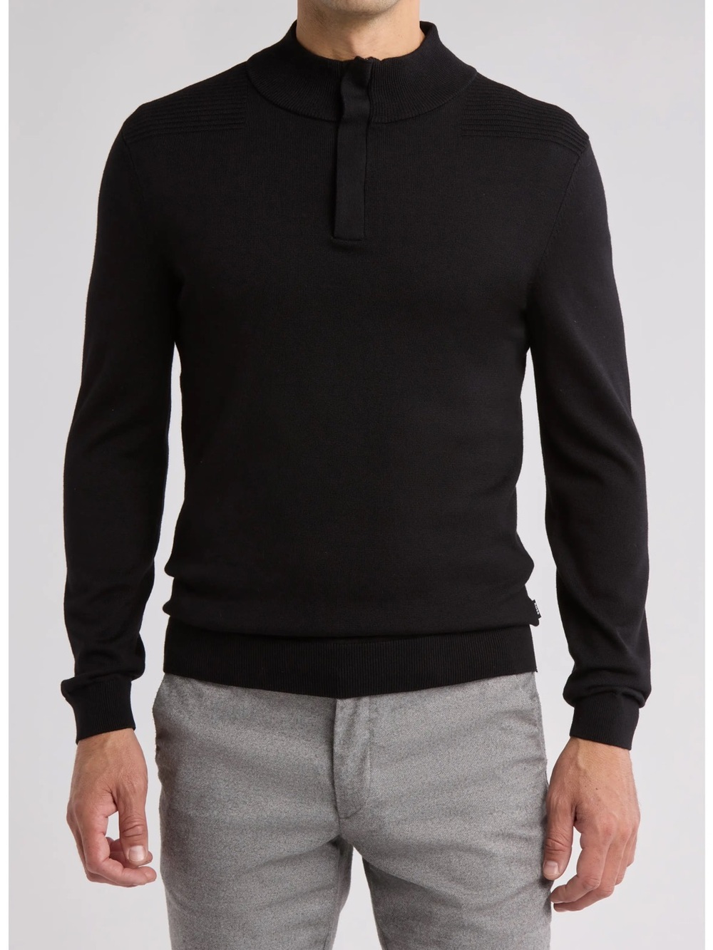 BOSS Lorman Wool Blend Mock Neck Sweater